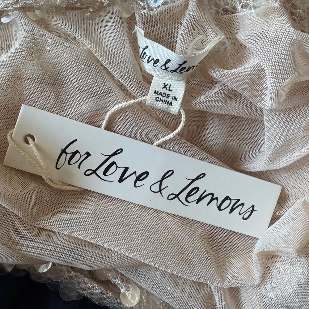 $349 NWT Nude For Love And Lemons “Sydney” Sequin Maxi Dress Sz X-Large - Picture 4 of 15